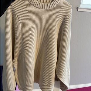 lululemon athletica Beige Ribbed Turtleneck Sweater